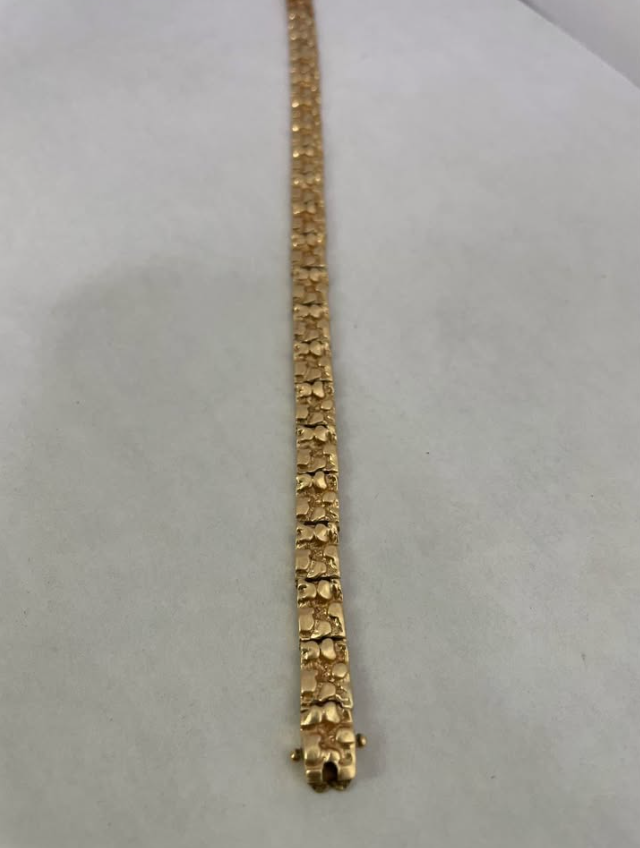 Pulsera Oro 10 k/ 18 gr / 20 cm largo/ 7mm ancho