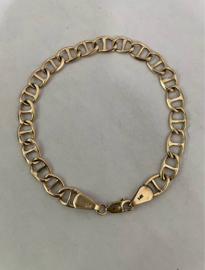 Pulsera de Oro 12K | 8.7 gr | 19.5 cm largo | 6 mm ancho