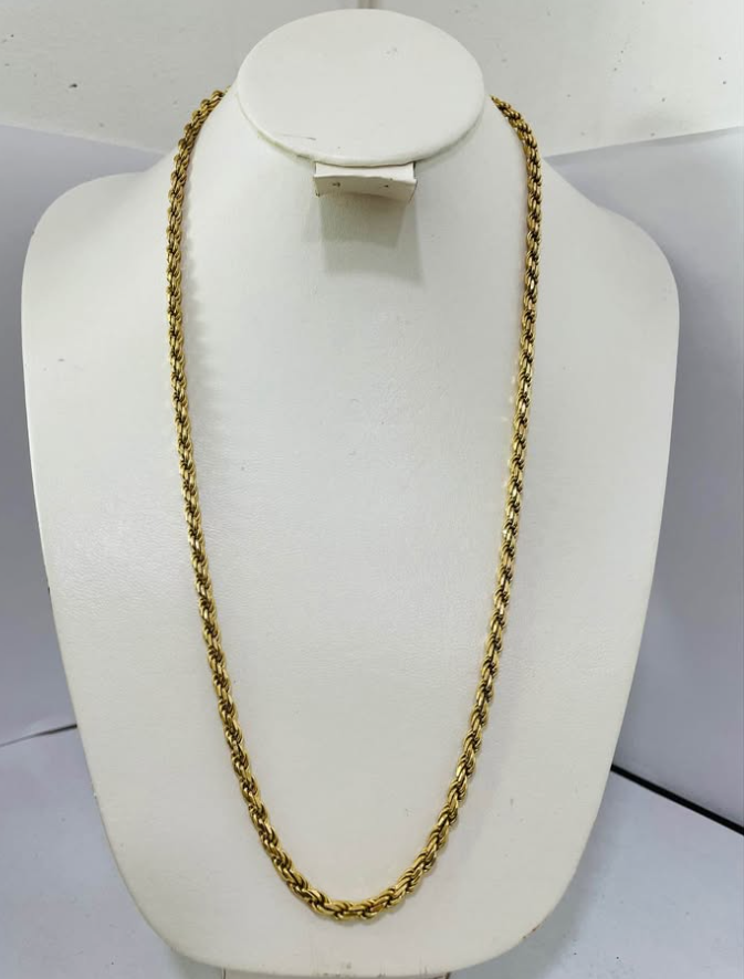 Cadena Salomónica de Oro 18K – 36.6 g | 54 cm