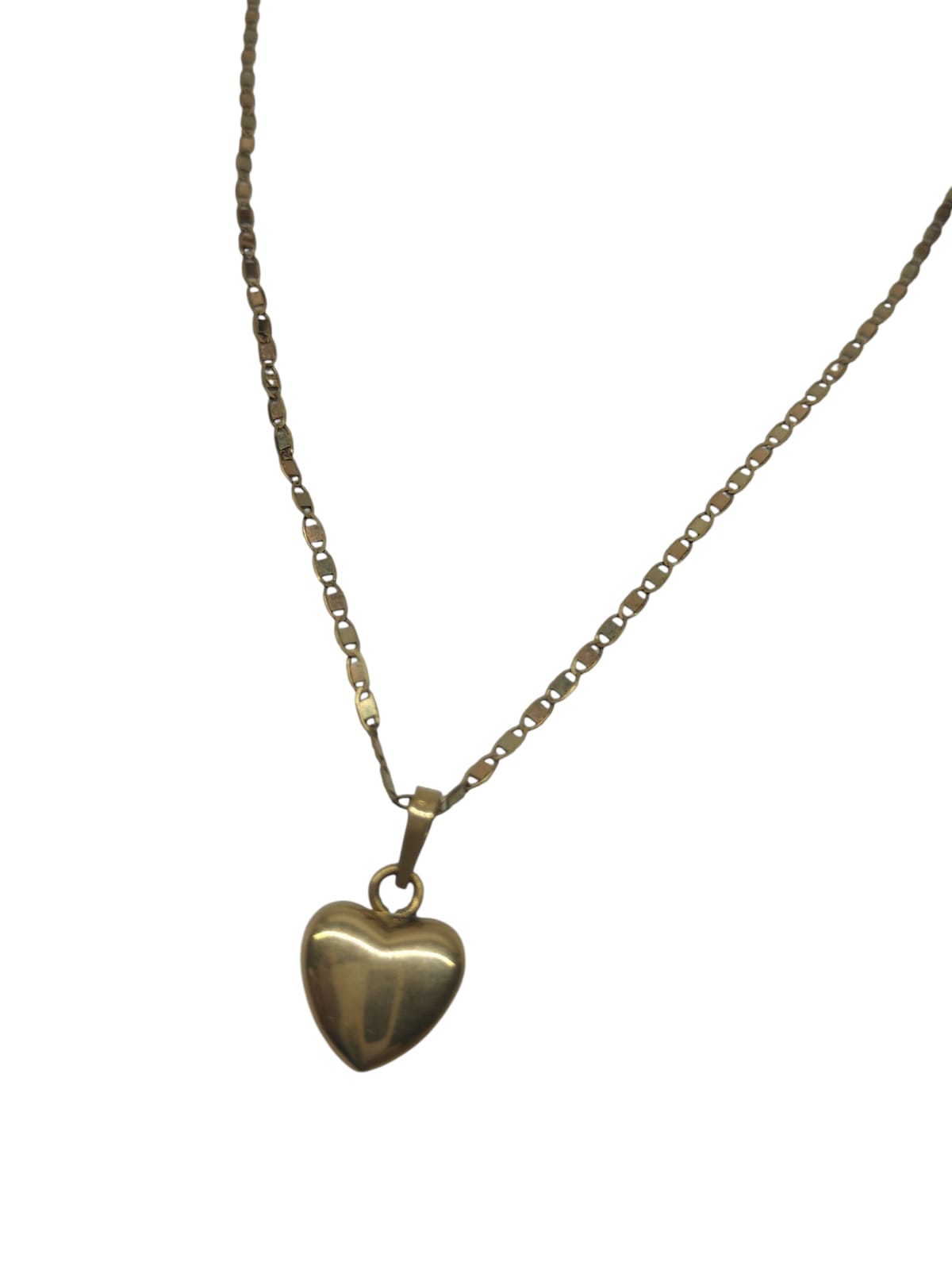 CADENA 3 OROS Y DIJE FORMA CORAZON. 2GR 10 KT