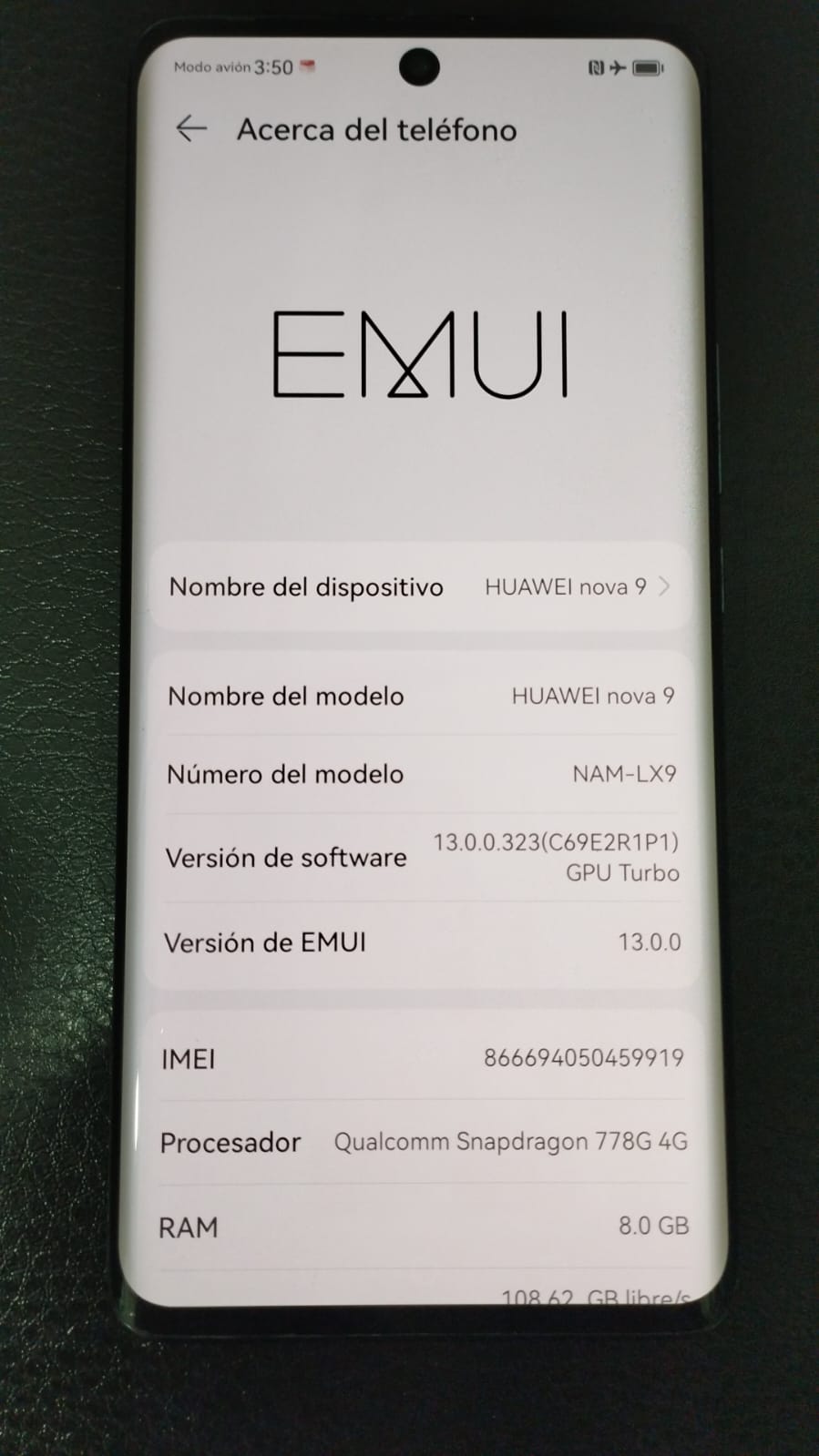 📱 HUAWEI NOVA 9 – USADO EN BUEN ESTADO 📱