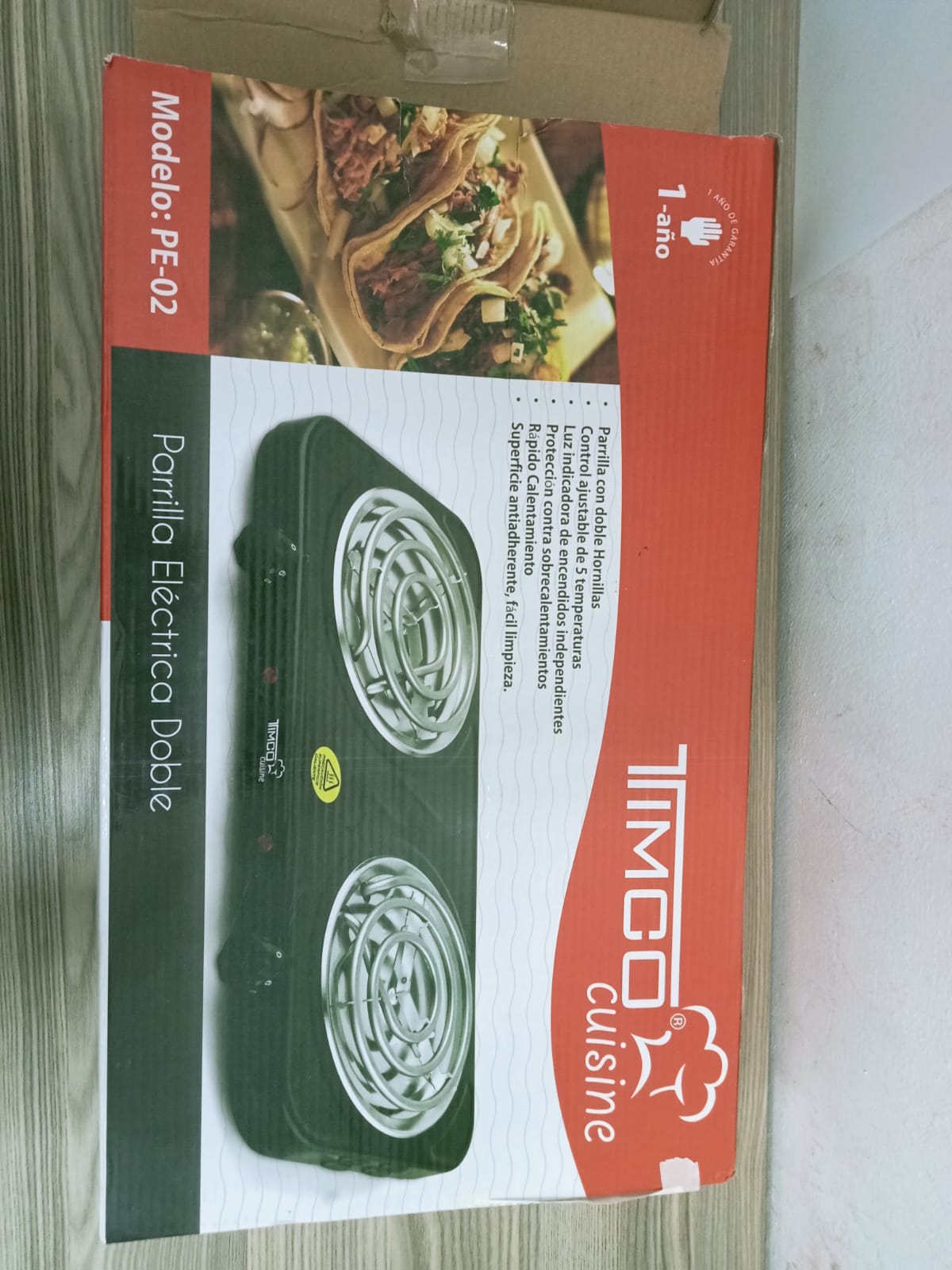 parrilla eléctrica de 2 quemadores 🔥Timco PE‑02