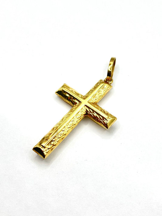 Dije de Oro Religioso en Forma de Cruz 10K 3GR 6CM