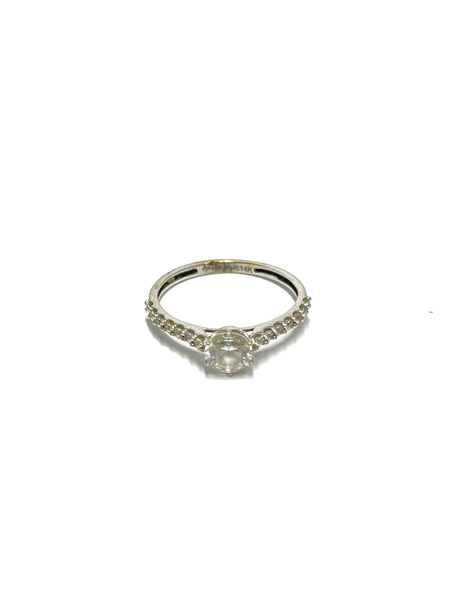 Anillo de Oro Blanco Solitario — 14k | 1.1gr | #5
