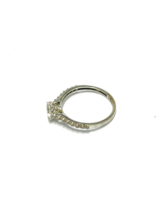 Anillo de Oro Blanco Solitario — 14k | 1.1gr | #5