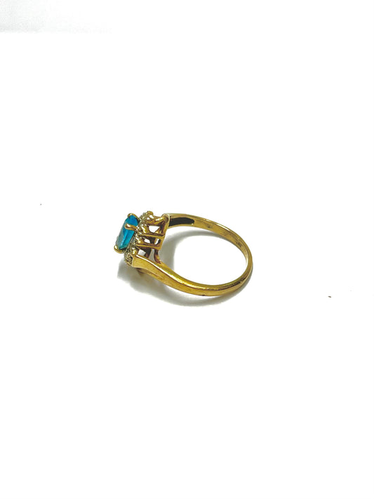 Anillo de Oro Vintage con Topacio Azul — 10k | 1.8gr | #5.5