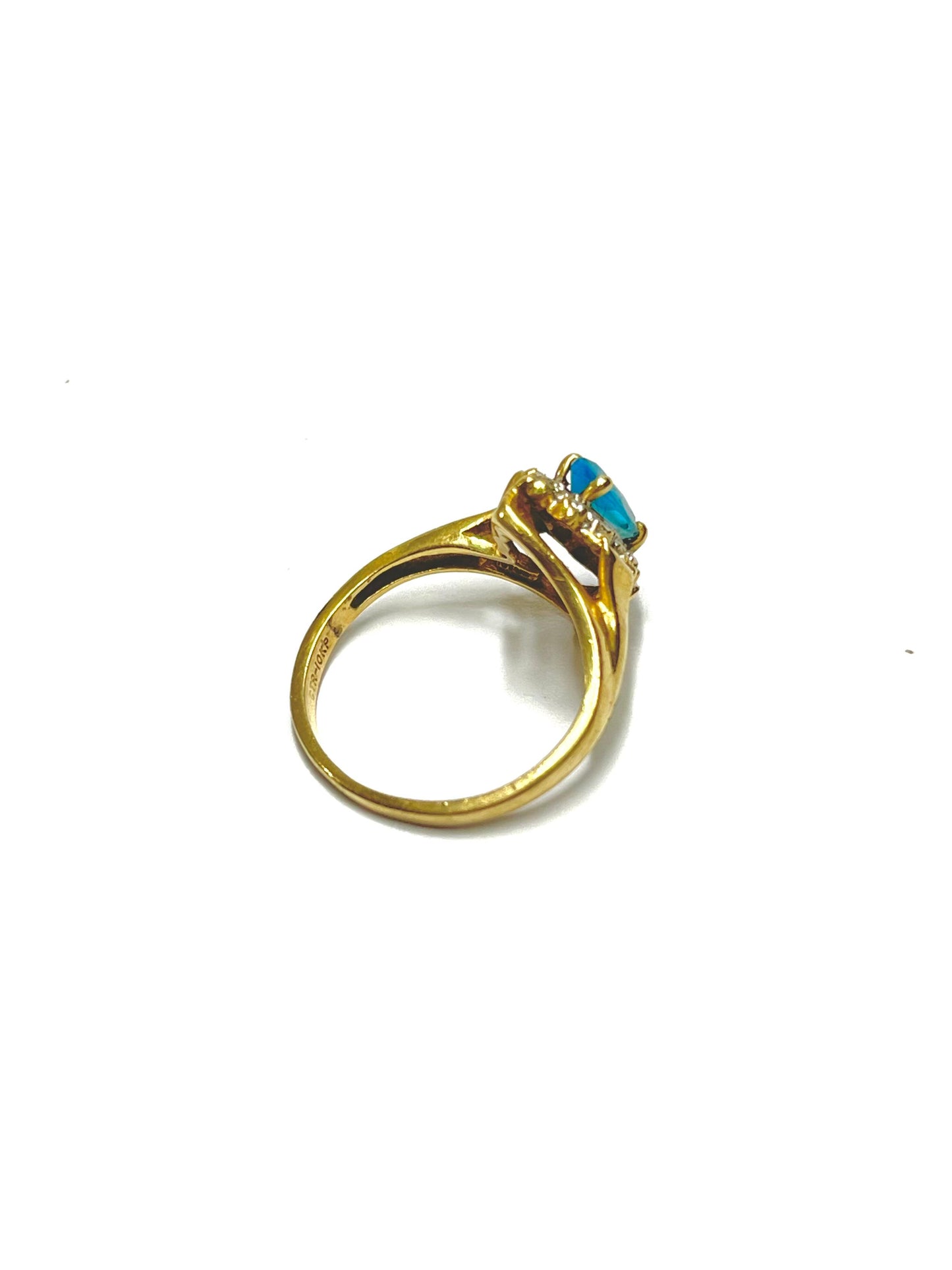 Anillo de Oro Vintage con Topacio Azul — 10k | 1.8gr | #5.5