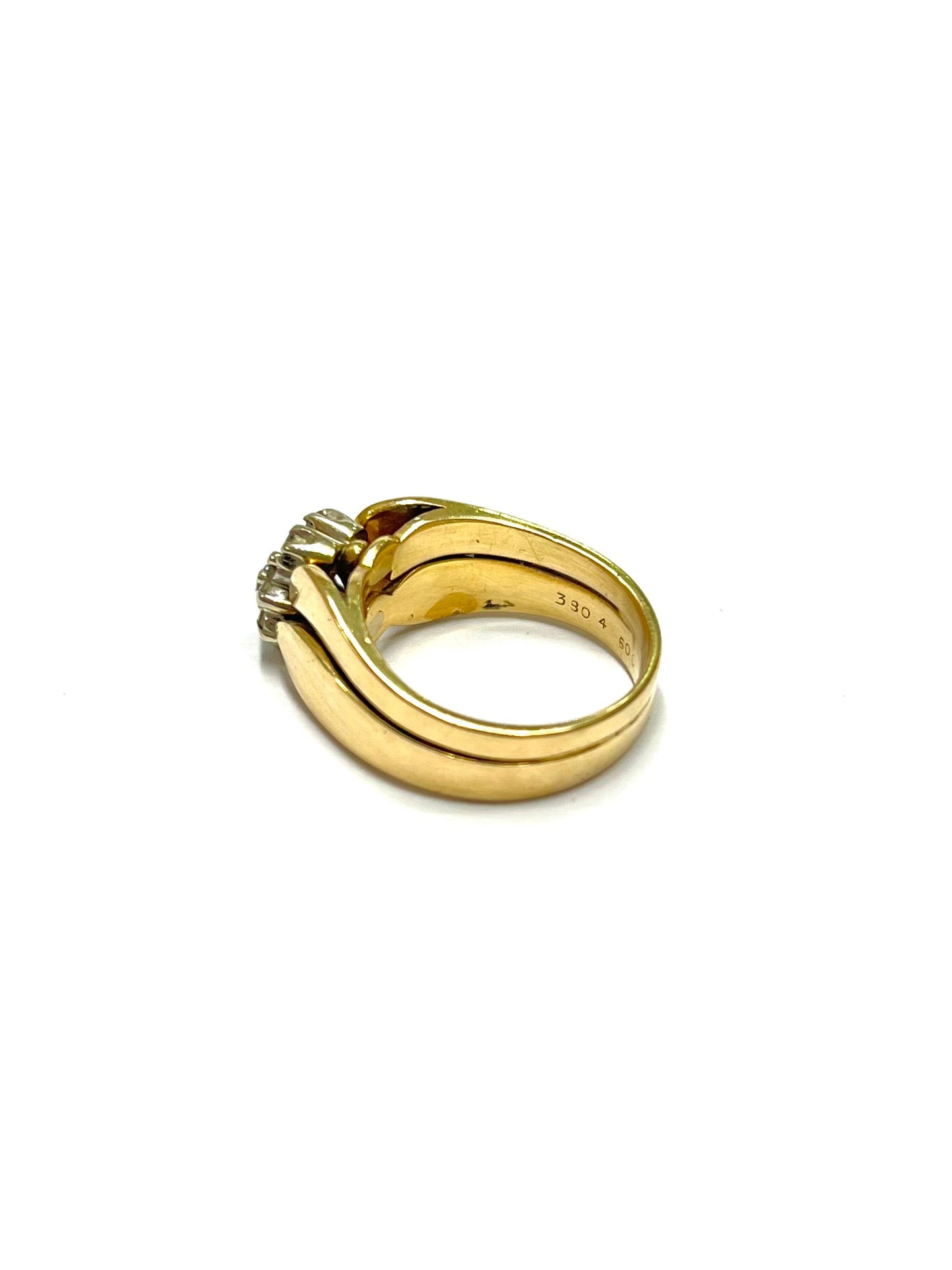 Anillo de Oro de Compromiso con Racimo de Diamantes Simulados — 14k | 6.7gr | #6
