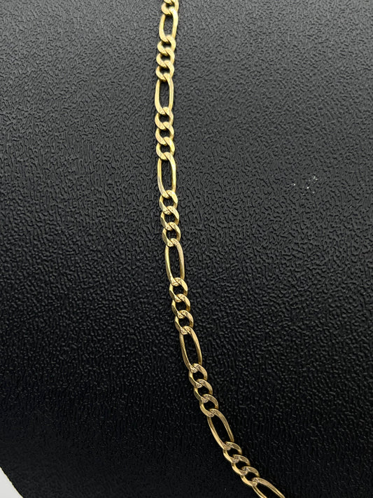 Cadena de Oro Figaro — 10k | 11.5r | 28cm (abrochada)