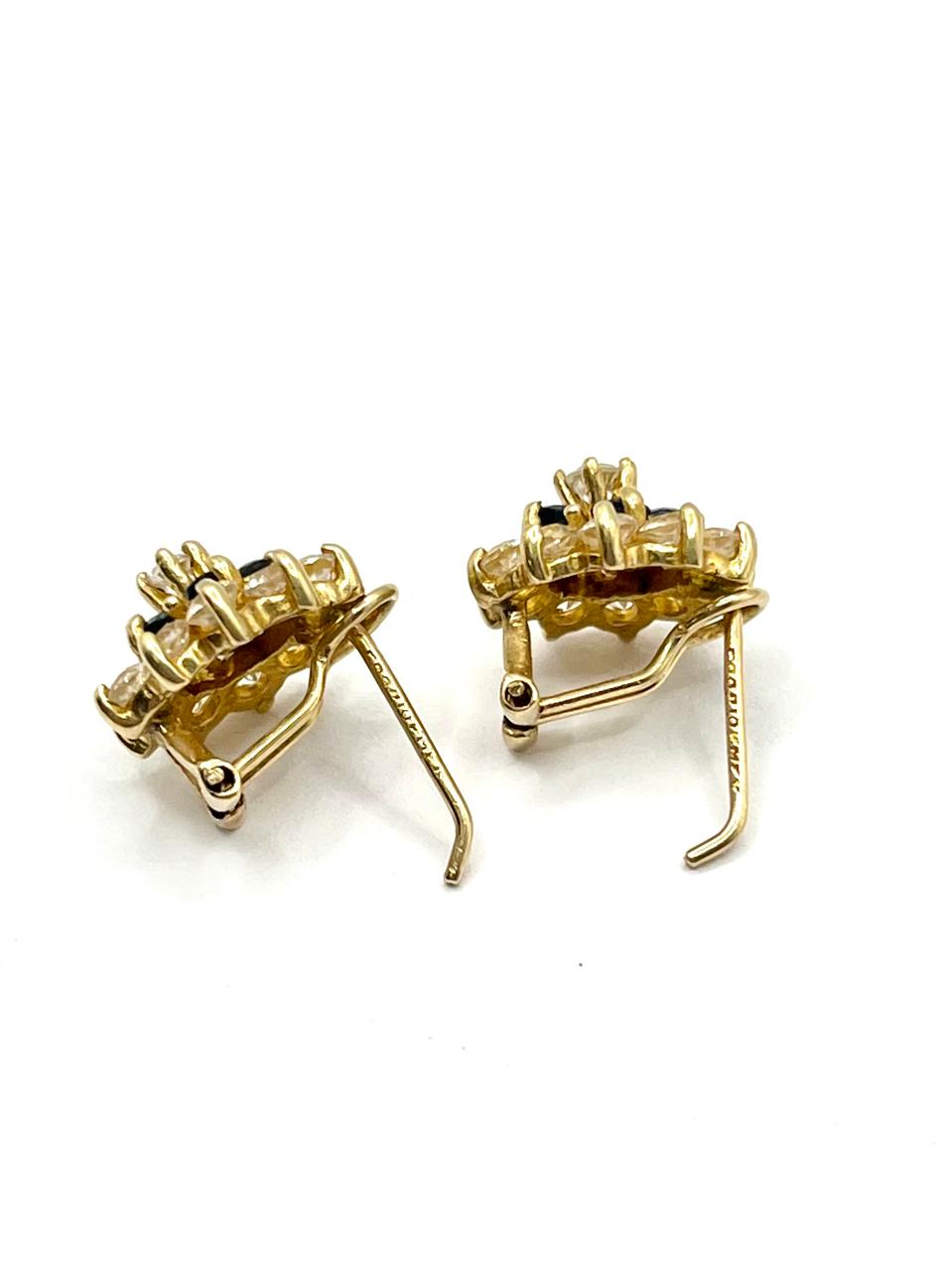 Set de Oro Anillo y Aretes con Diseño Floral — 10k | 5.9gr | #7
