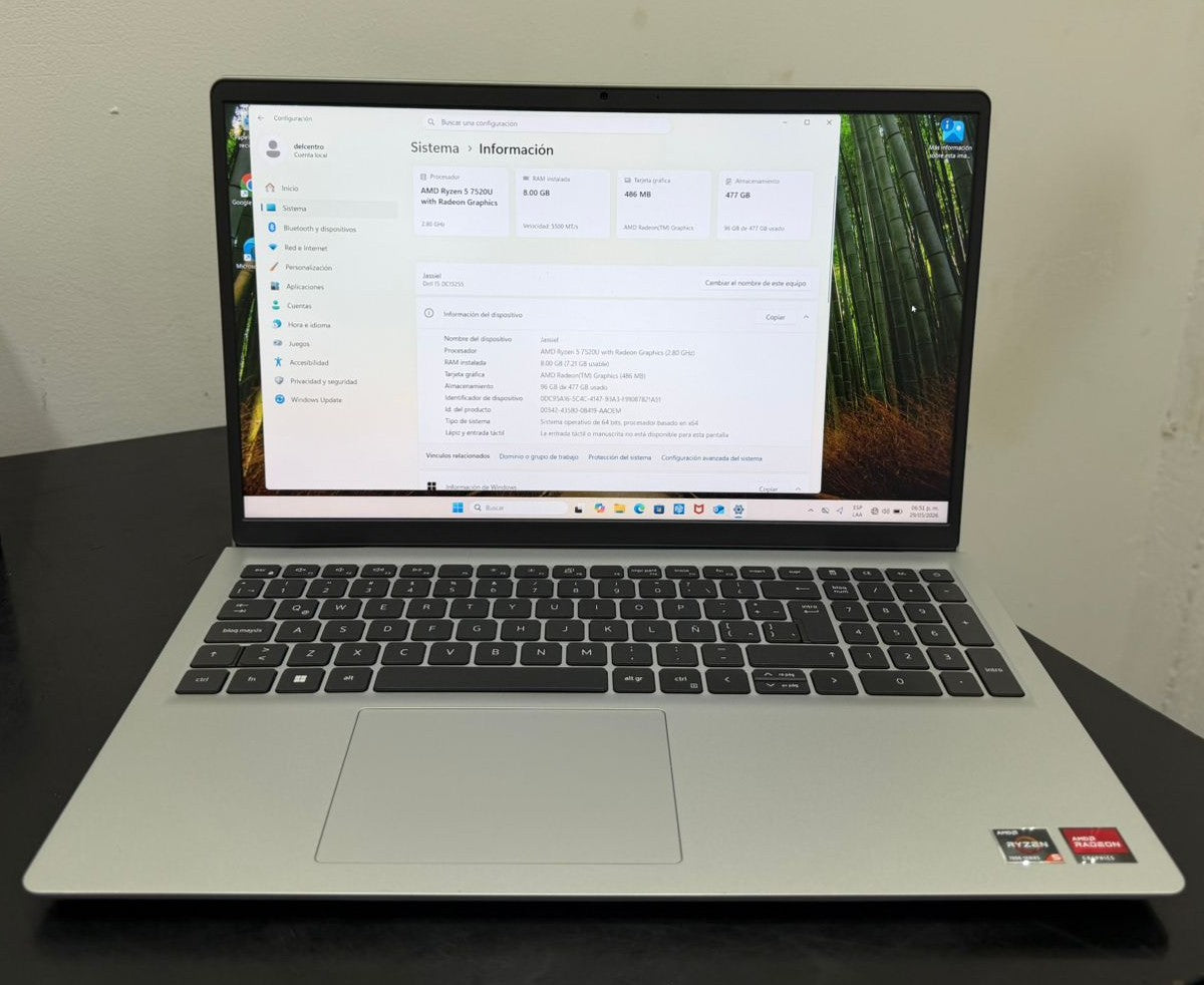 💻🔥 Dell 15 DC15255 | Ryzen 5 7520U | 8GB RAM DDR5 | 512GB SSD 🔥💻