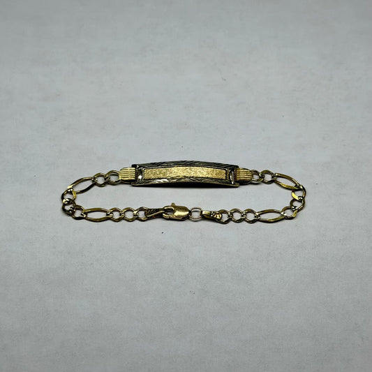 ✨💛 ESCLAVA INFANTIL DE ORO 10K | 2.8 GRAMOS | 14.5 CM | DISEÑO 3X1 ADIAMANTADO 💛✨