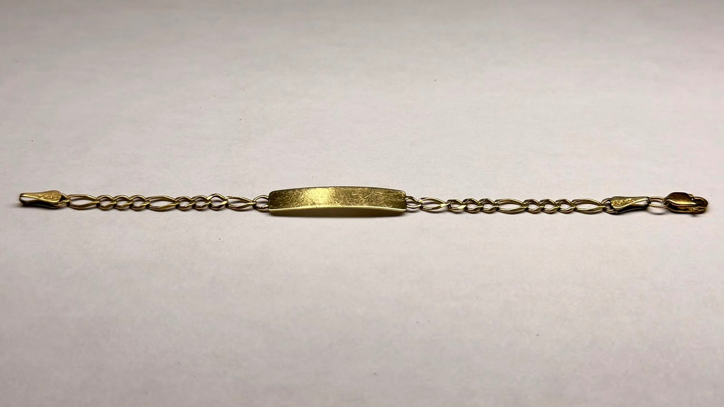 ✨💛 PULSERA INFANTIL DE ESLABONES ORO 10K | 2.1 GRAMOS | 13 CM | DISEÑO 3X1 💛✨