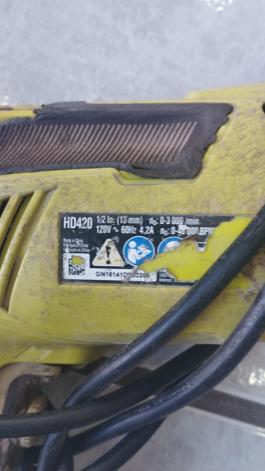 🔧⚡ TALADRO RYOBI MODELO HD420 USADO EN VENTA ⚡🔧