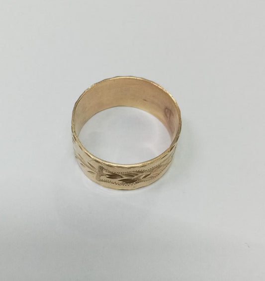 Anillo de Oro de 10K con Grabado – 3.9g, Talla 8