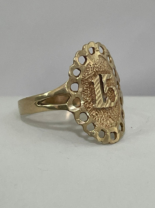 ANILLO XV AÑOS DE ORO 10K