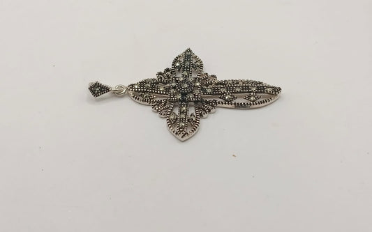 Dije de cruz con sinteticos PLATA 925 peso 9.6gr