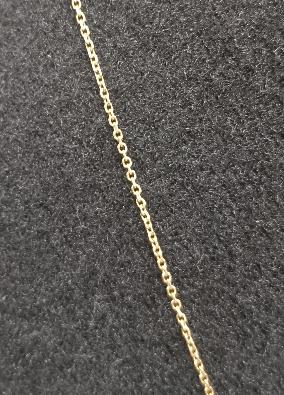 Collar de cuentas con dije de corazon ORO 10k peso 1.9gr