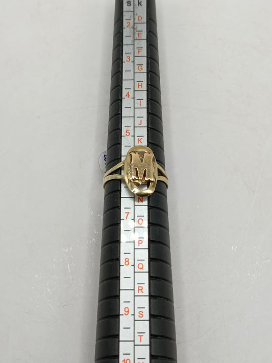 Anillo con inicial M, ORO 10k peso 1.3gr #6, usado