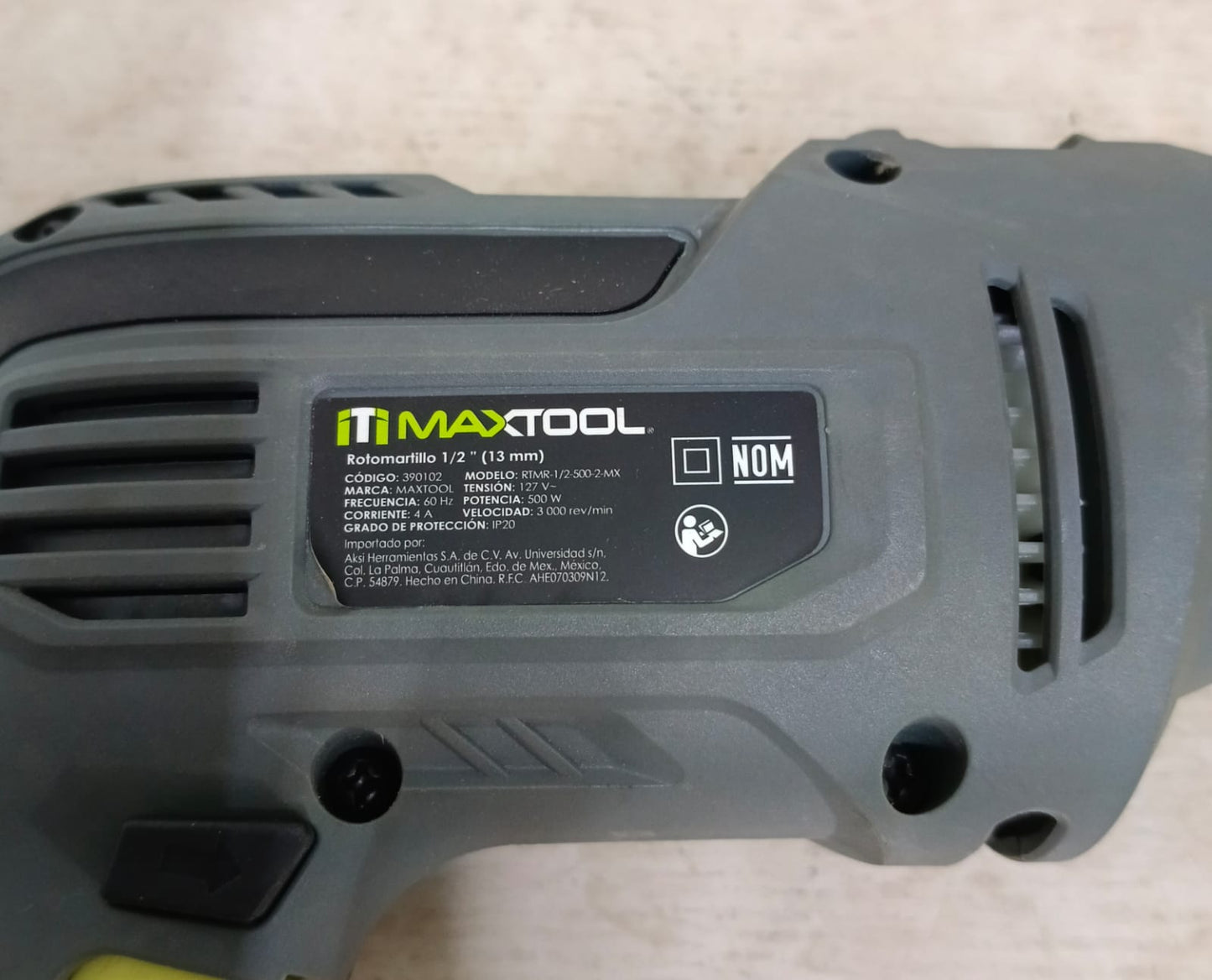 Taladro Maxtool rtmr-1-2 en caja, usado