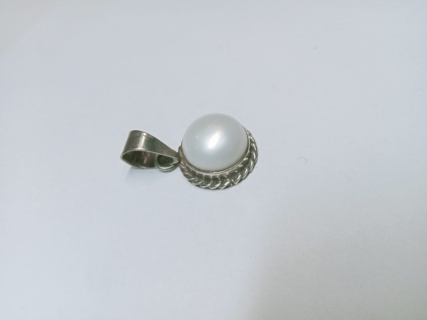dije de plata - diseño media perla