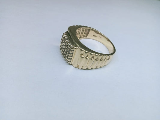 Anillo de Caballero en Oro 10k – Talla 11 con Múltiples Piedras Sintéticas