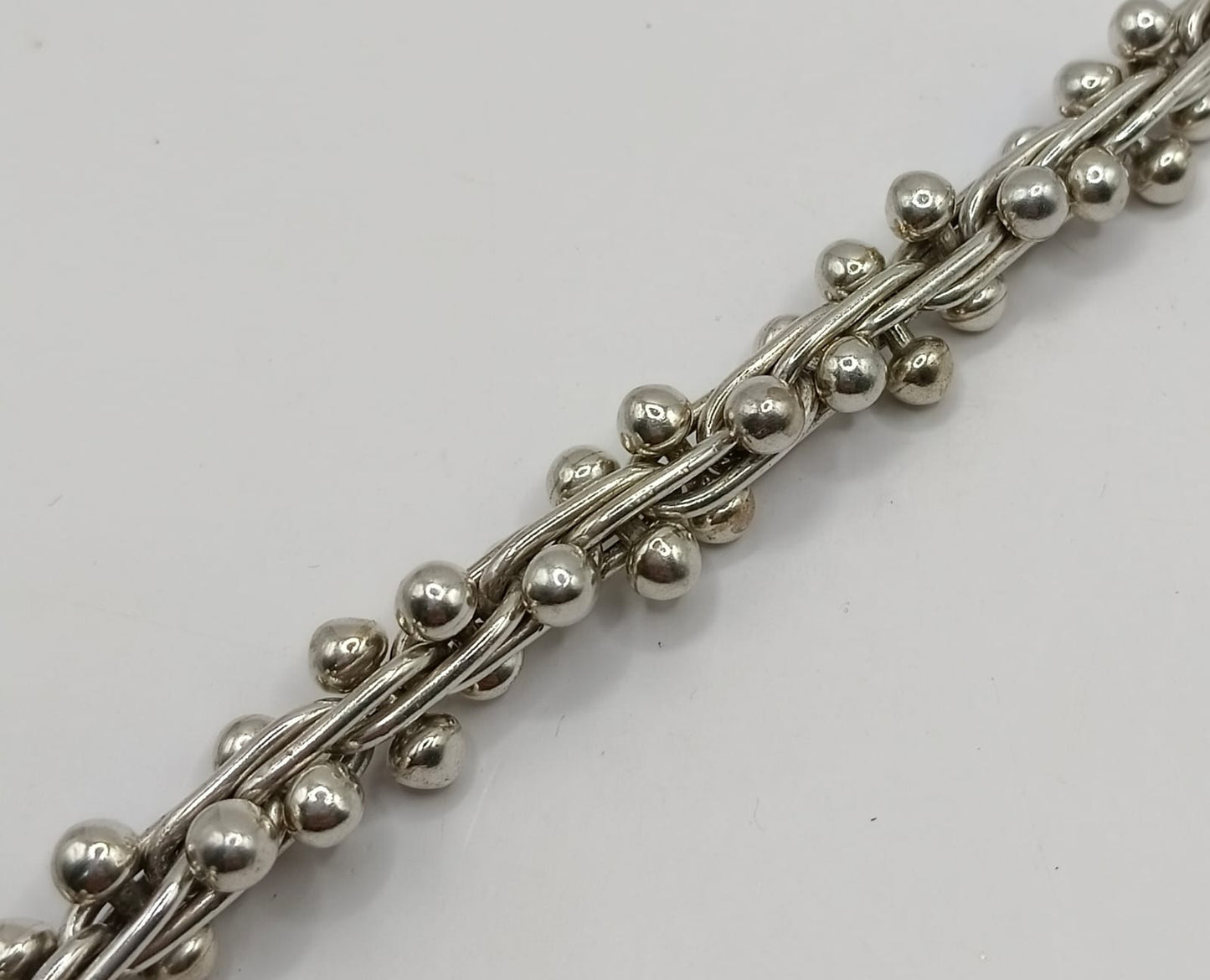 Pulsera tipo cuentas PLATA 925 peso 59.4gr, usado