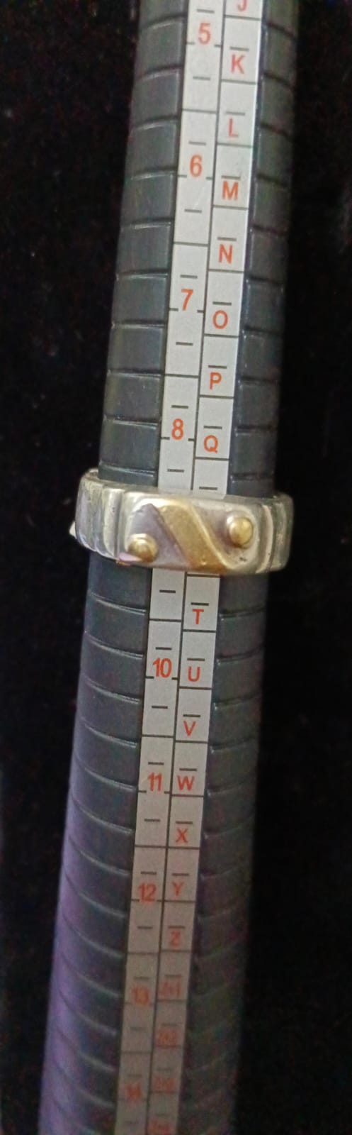 Anillo con dorados PLATA 925 peso 15.1gr, usado