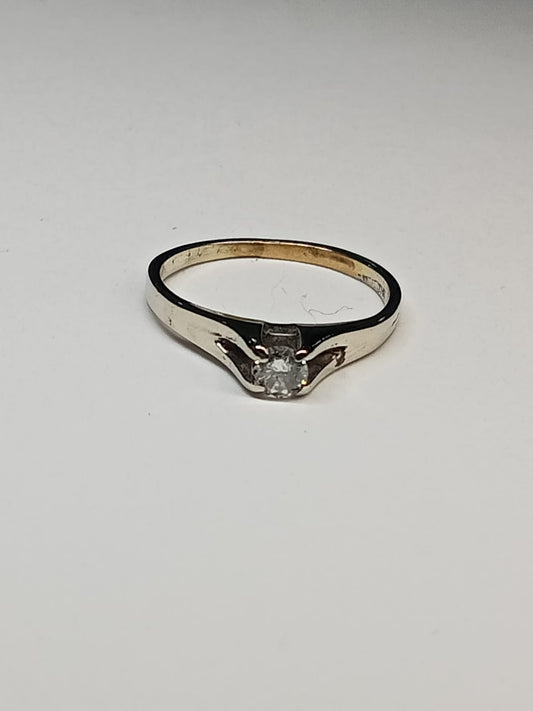 Anillo Solitario de Oro Blanco – Talla 6 | 1.4 g