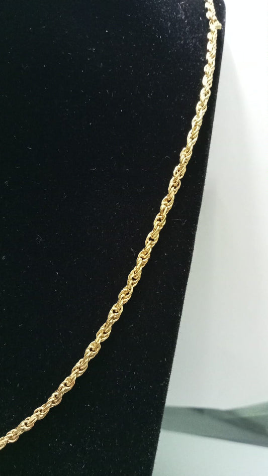 Cadena de oro 10k - Diseño torzal mide 30cm 11gr