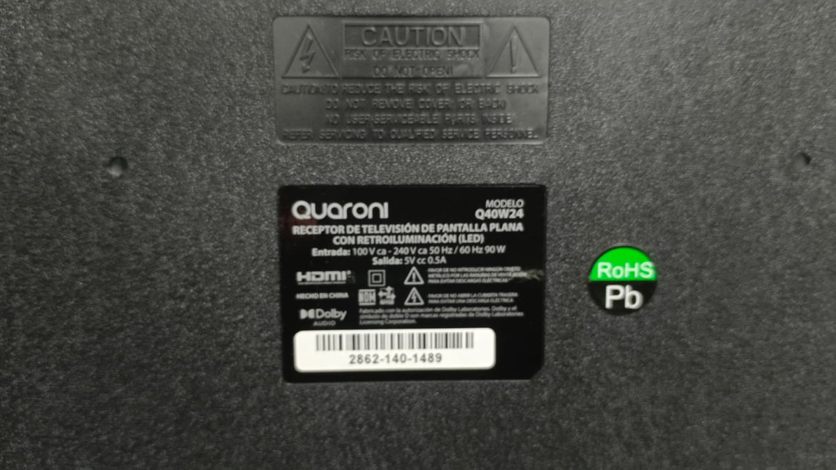 Smart tv QUARONI 40 pulgadas, usado