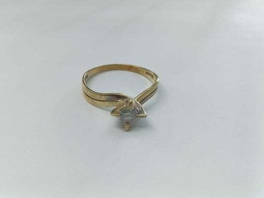 anillo solitario de oro de 10k, talla 8