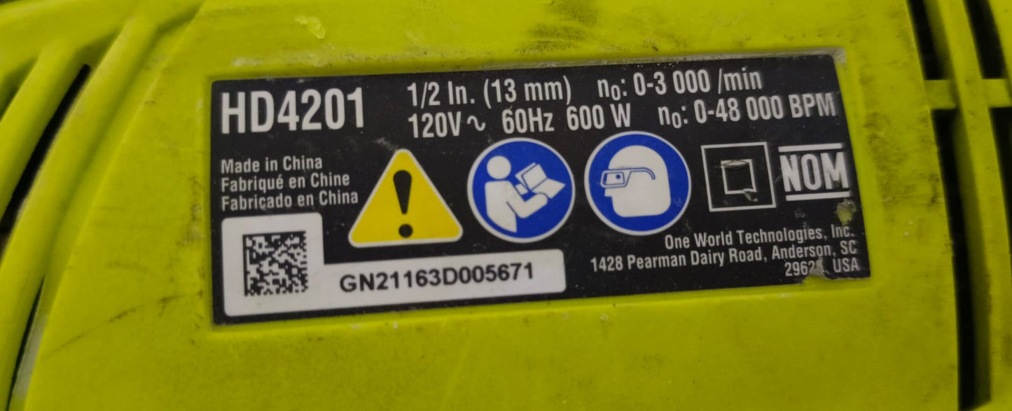 Taladro RYOBI hd4201, usado
