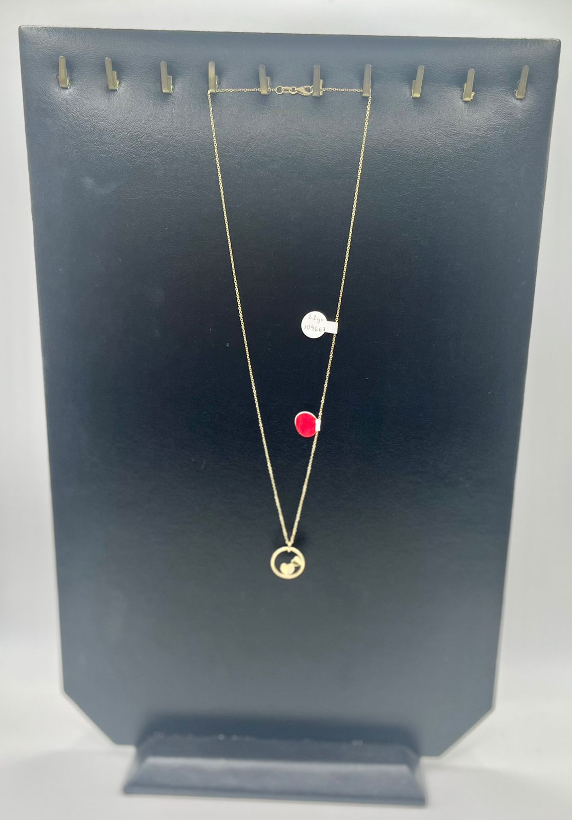 CADENA CON DIJE DE CORAZON ORO 14k 2.2 grs 22 cm