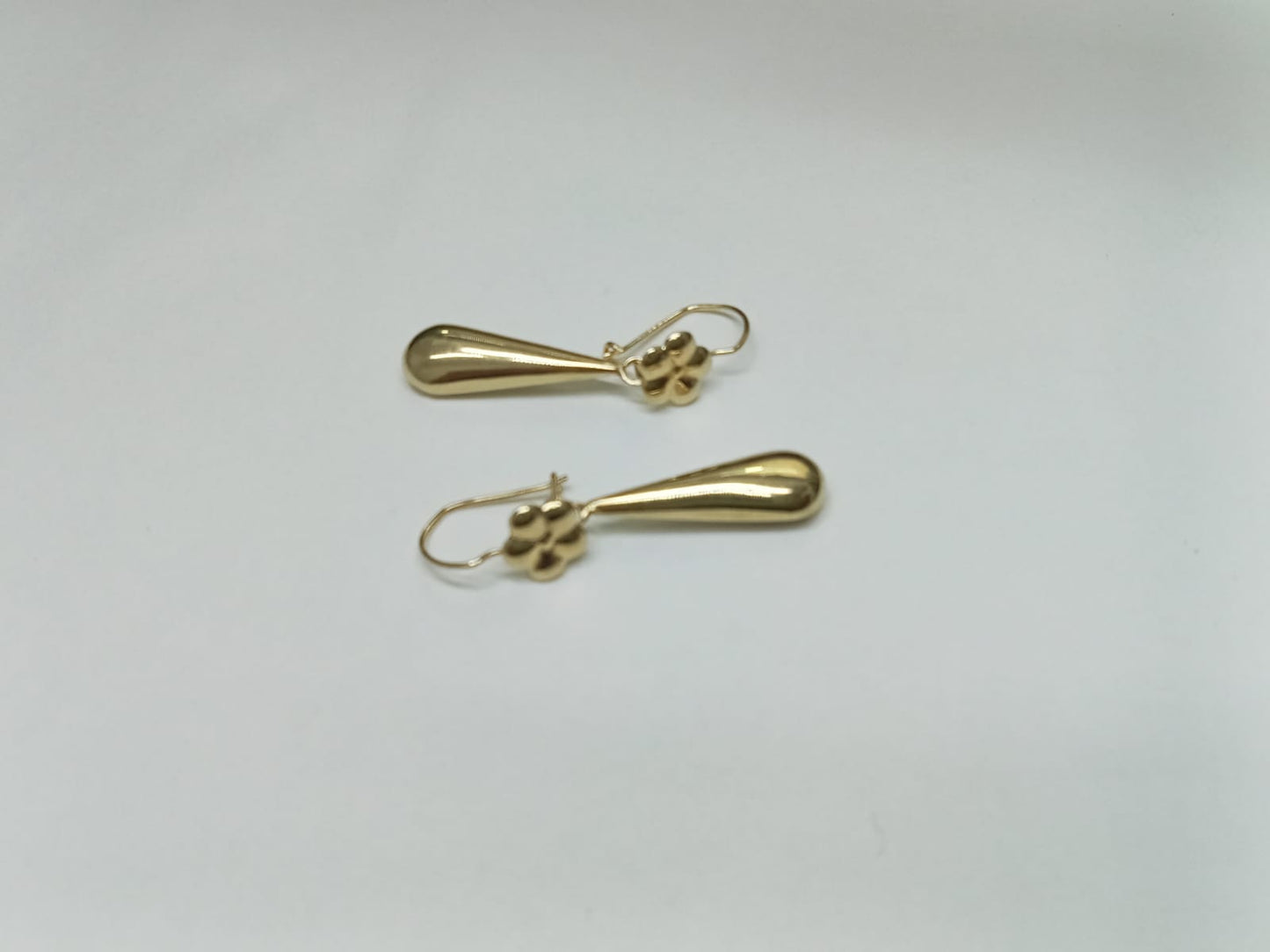 par aretes de oro 10k - diseño gota