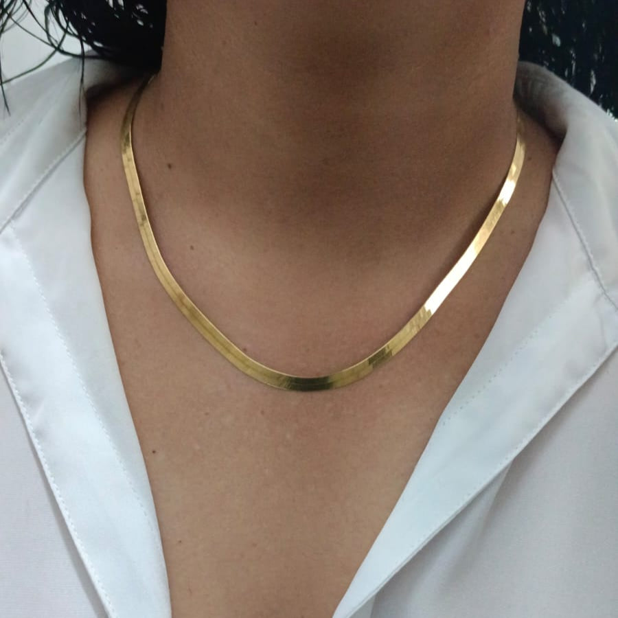Gargantilla de Oro 18k Plana – 9.7g 💛✨
