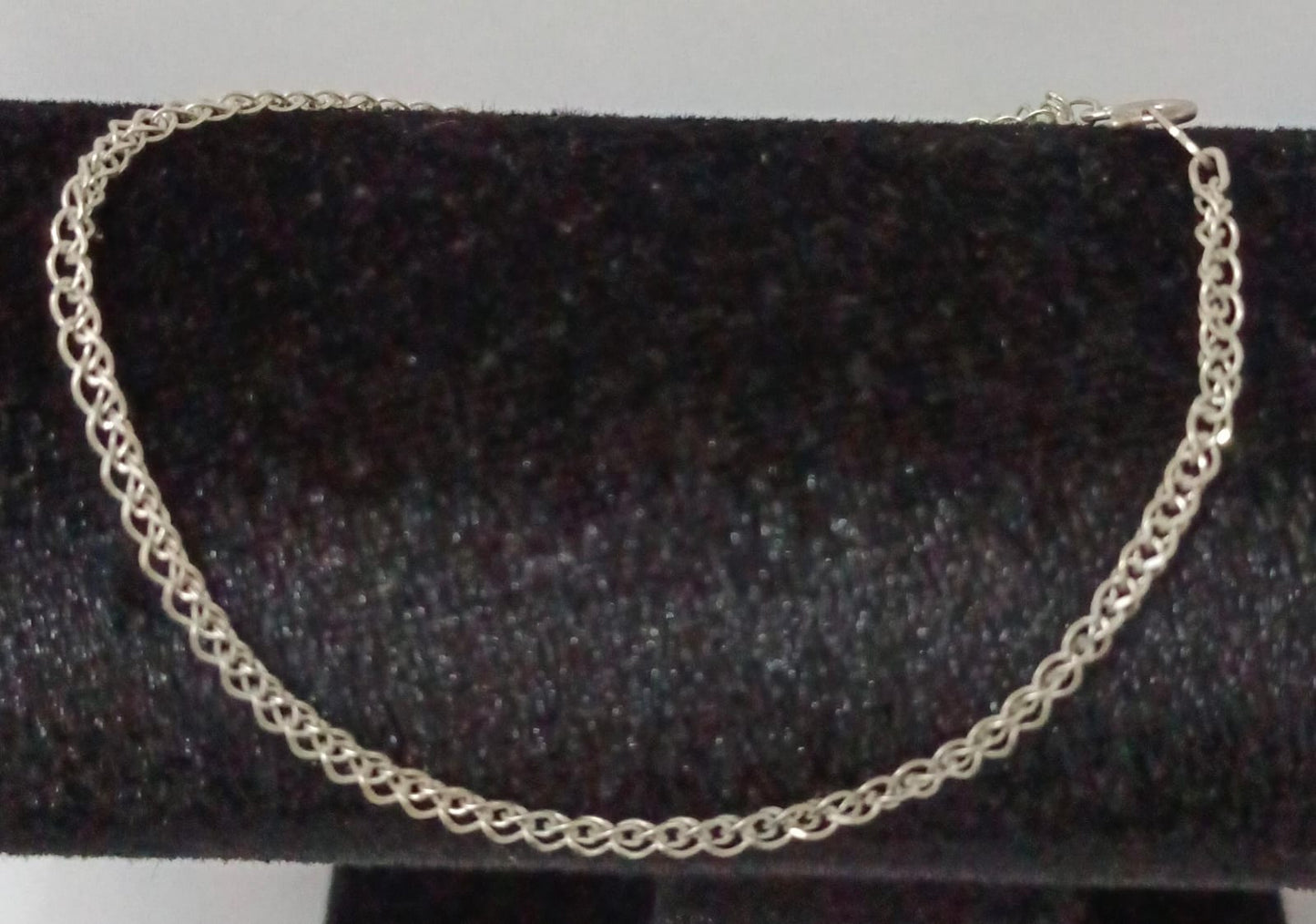 Pulsera eslabon tejido doble PLATA 925 peso 2.1gr, usado