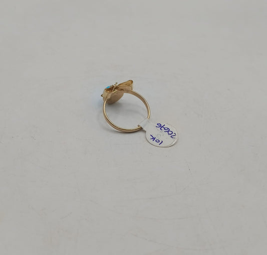Arete moño ojo de gato azul ORO10k peso 1.8gr, usado