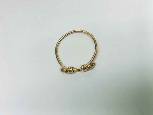 anillo de oro 14k -diseño con 2 corazones