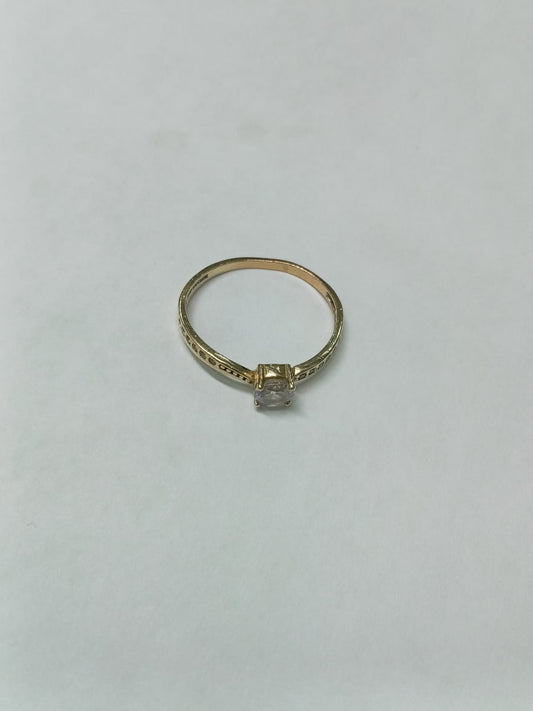 ✨ Anillo de Oro 10k con Piedras Sintéticas – Talla 7 ✨