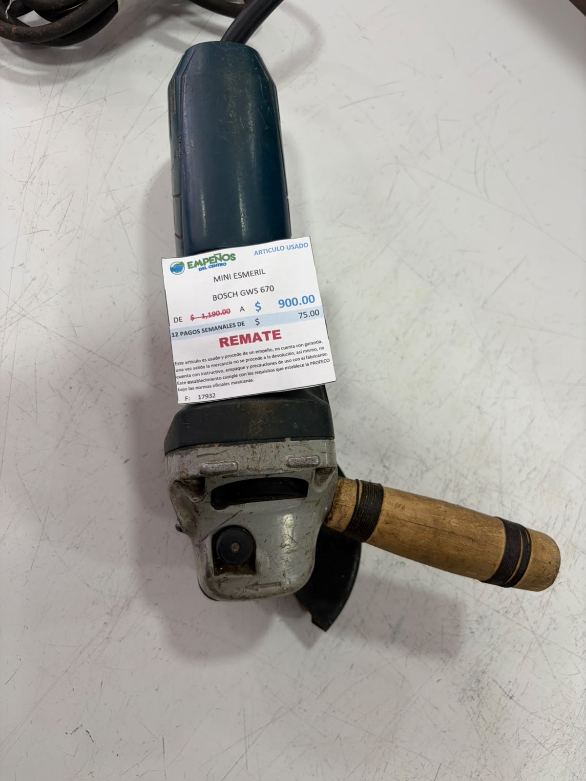 MINI ESMERIL BOSCH GWS 670
