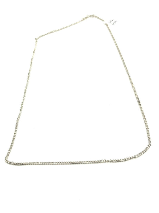 Cadena delgada tejido cubano 23.5 cm 3.8 gr baño de plata