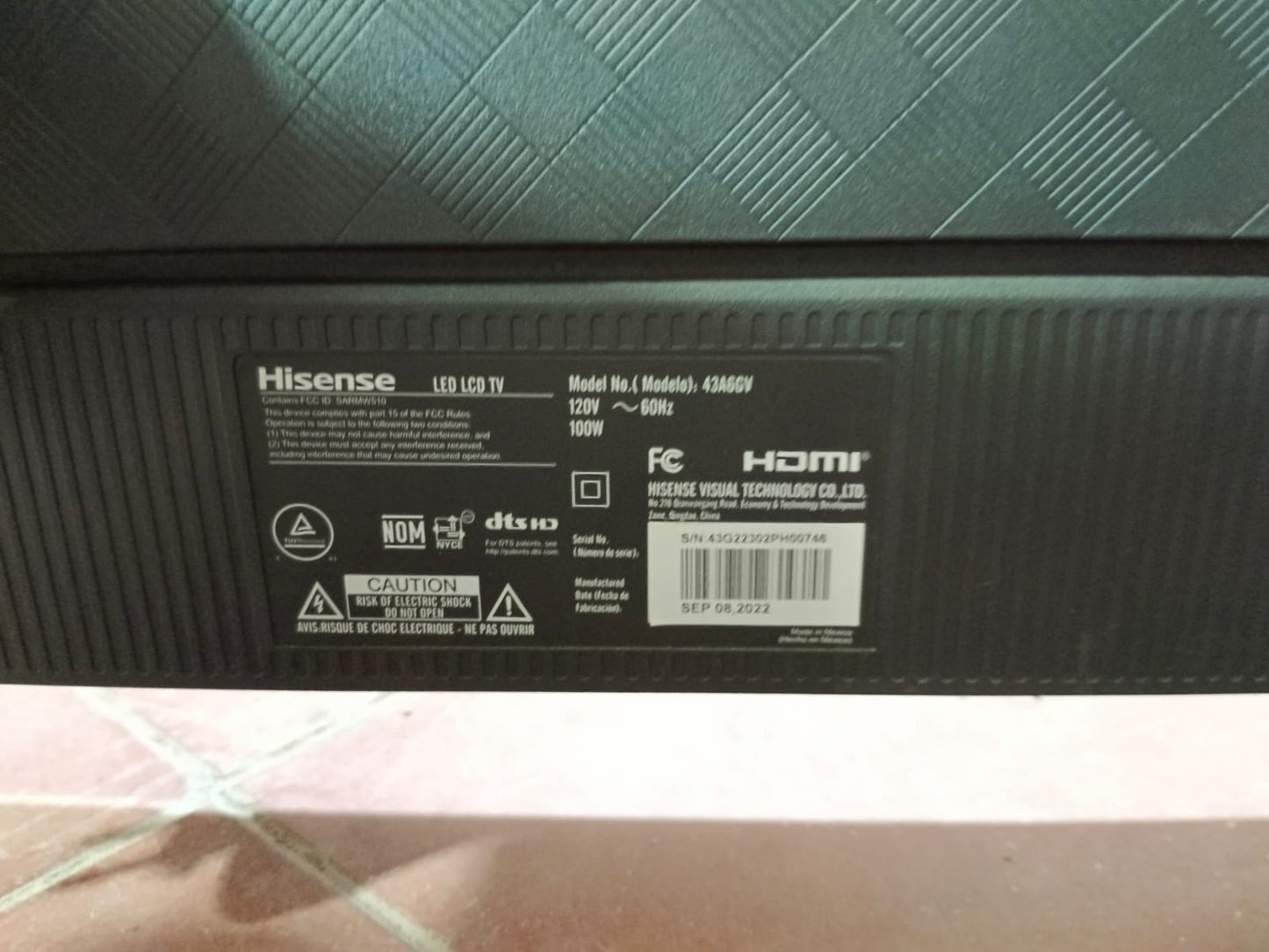 Smart tv Hisense 32 pulgadas con control, usado