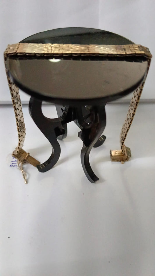 Pulsera de cuadros 3 tonos ORO 8k peso 12.8gr, usado