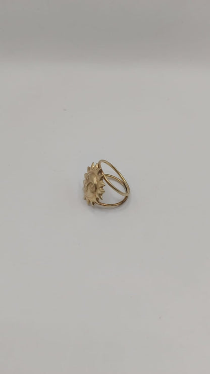 Anillo Sol ORO 10k peso 3.1gr, usado
