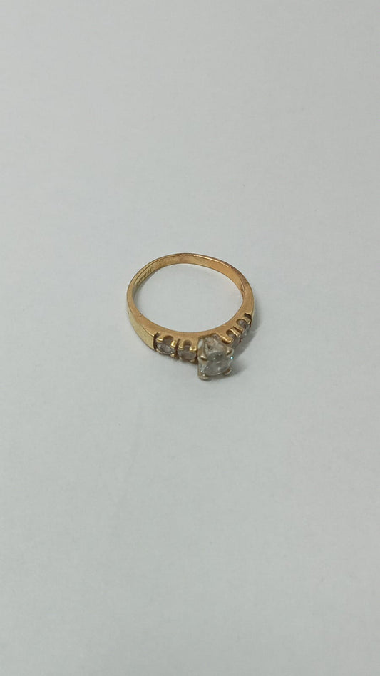 Anillo de oro 10k diseño compromiso mide 6.5