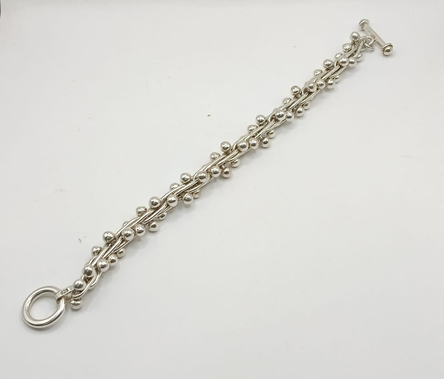 Pulsera tipo cuentas PLATA 925 peso 59.4gr, usado