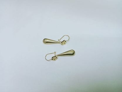 par aretes de oro 10k - diseño gota