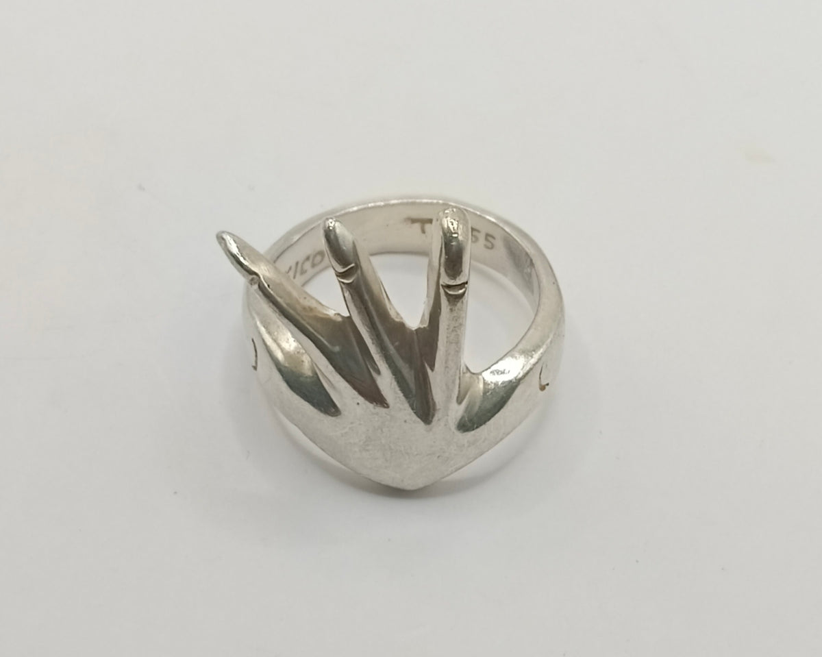 Anillo diseño de mano PLATA 925 peso 7.7gr