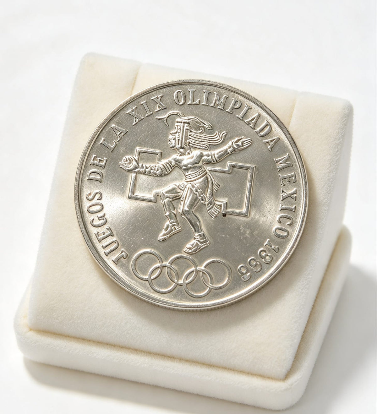 plata moneda olimpica ley .720 22.5g año 1968 USADA